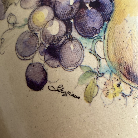 Hand made Large Fruit and Floral vase by Graziano from Casey Pottery TX. EUC - Picture 4 of 11